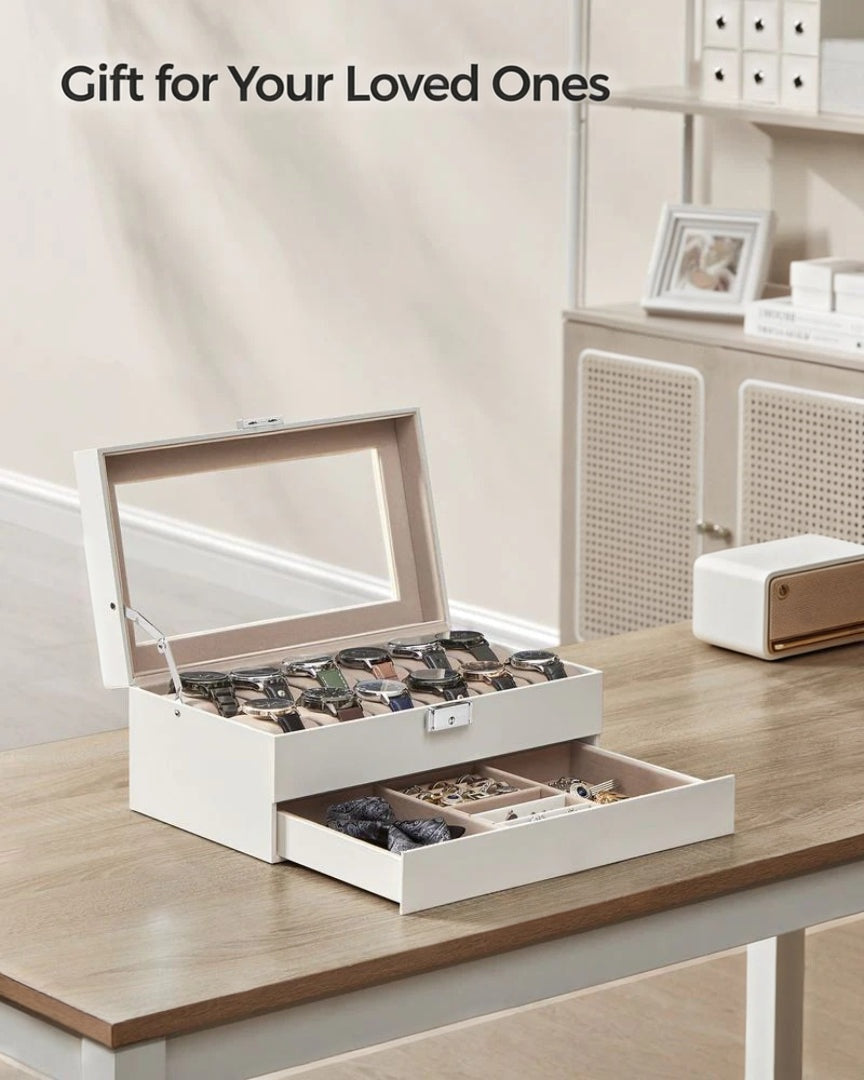 Lockable Watch Box With Glass Lid 6 8 Or 12 Slot