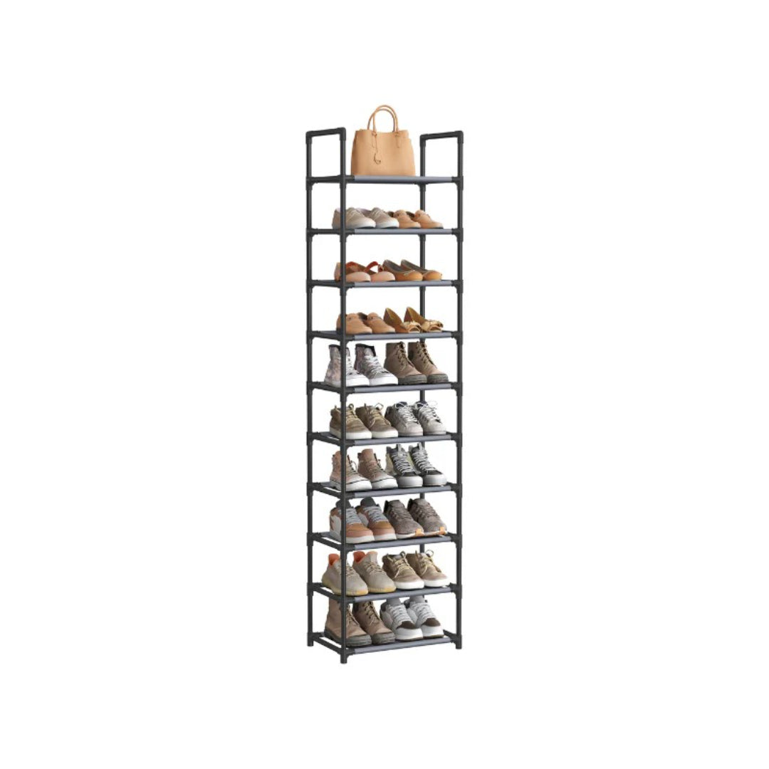 10 Tier Shoe Rack With Metal Frame – product view 2 | Ridgefield Furniture