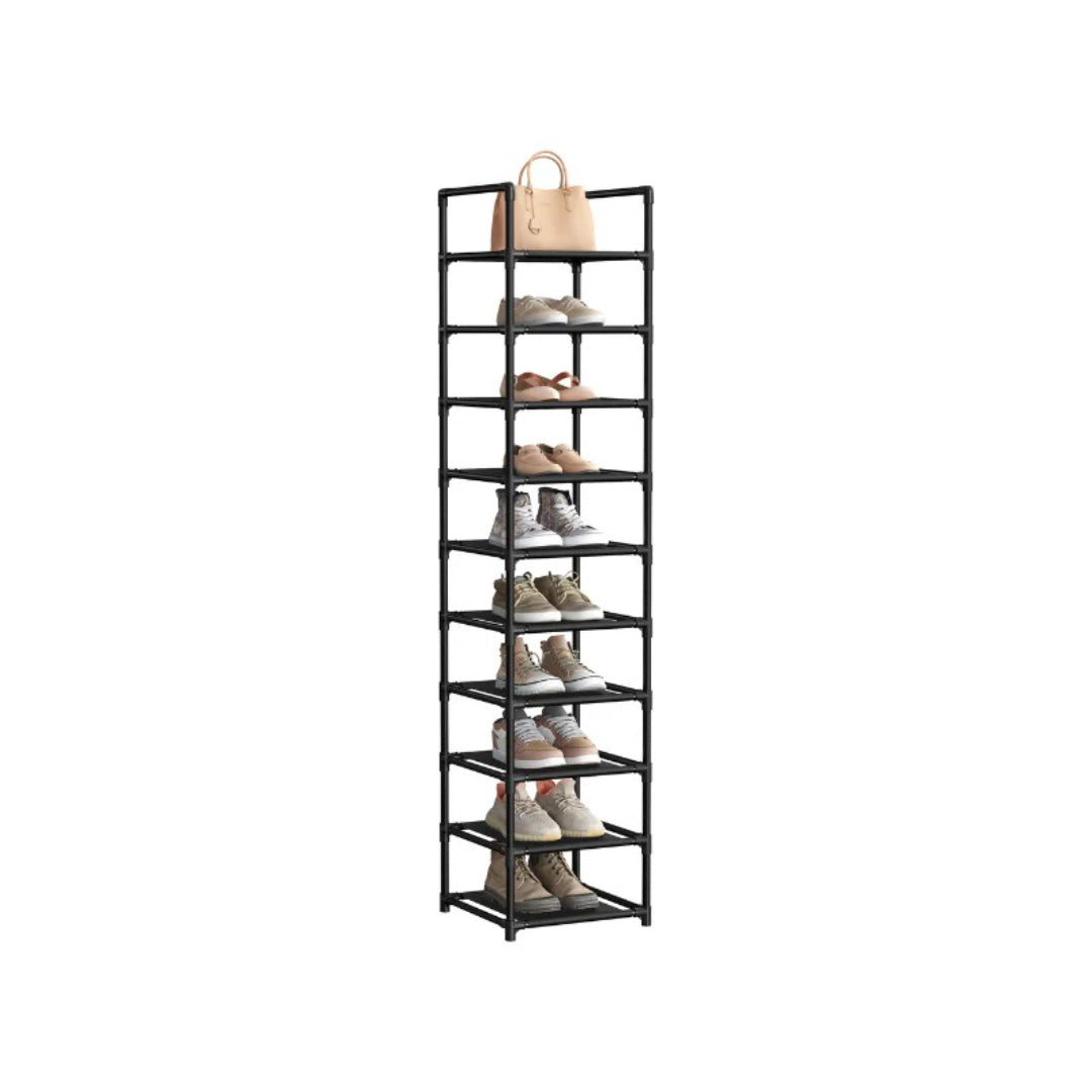 10 Tier Shoe Rack With Metal Frame – product view 3 | Ridgefield Furniture