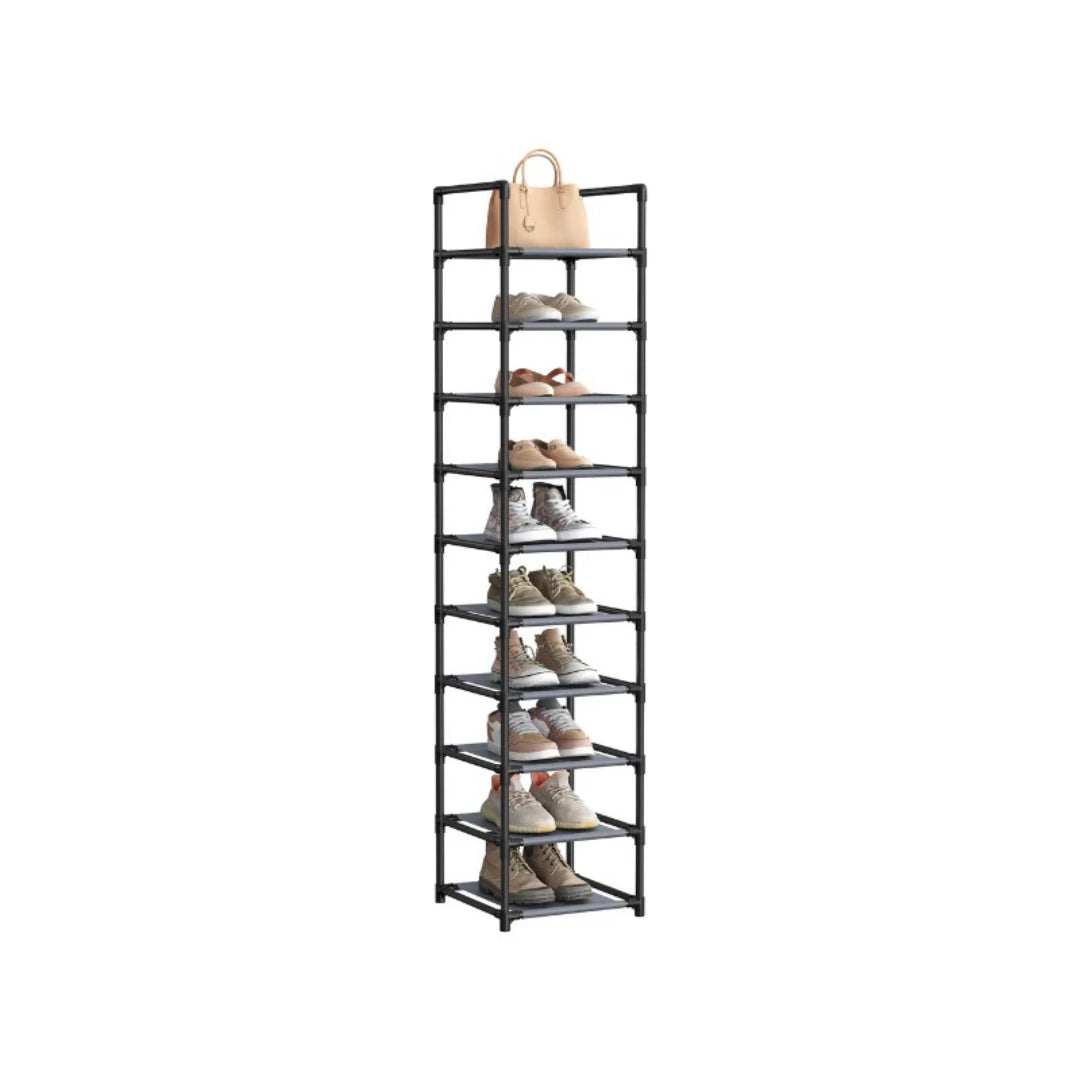 10 Tier Shoe Rack With Metal Frame – product view 4 | Ridgefield Furniture