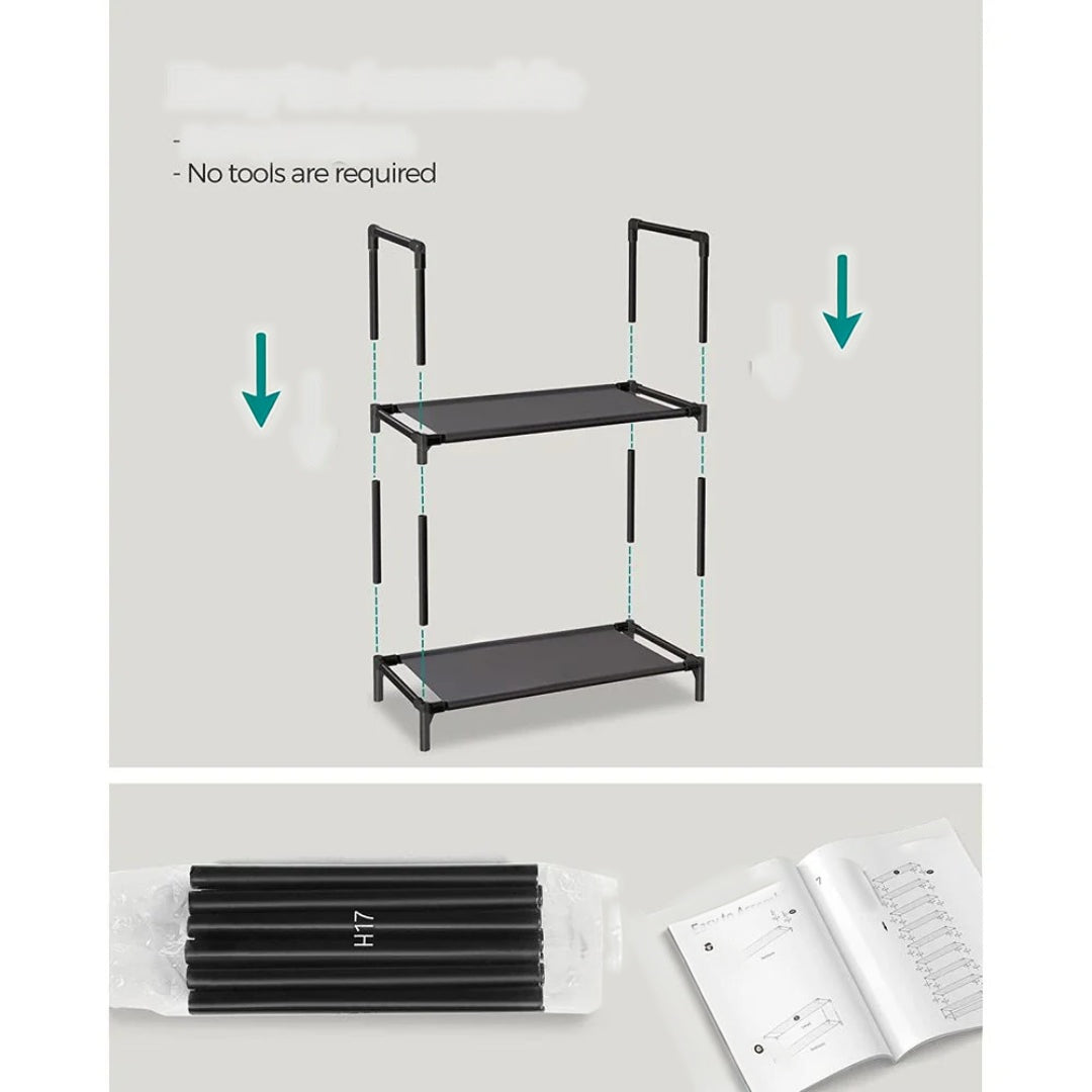 10 Tier Shoe Rack With Metal Frame – product view 5 | Ridgefield Furniture