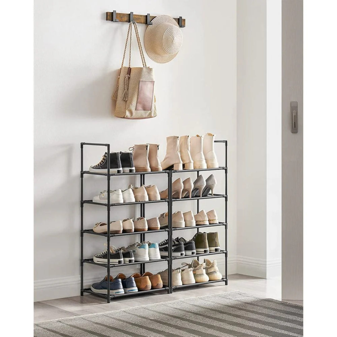 10 Tier Shoe Rack With Metal Frame – product view 11 | Ridgefield Furniture