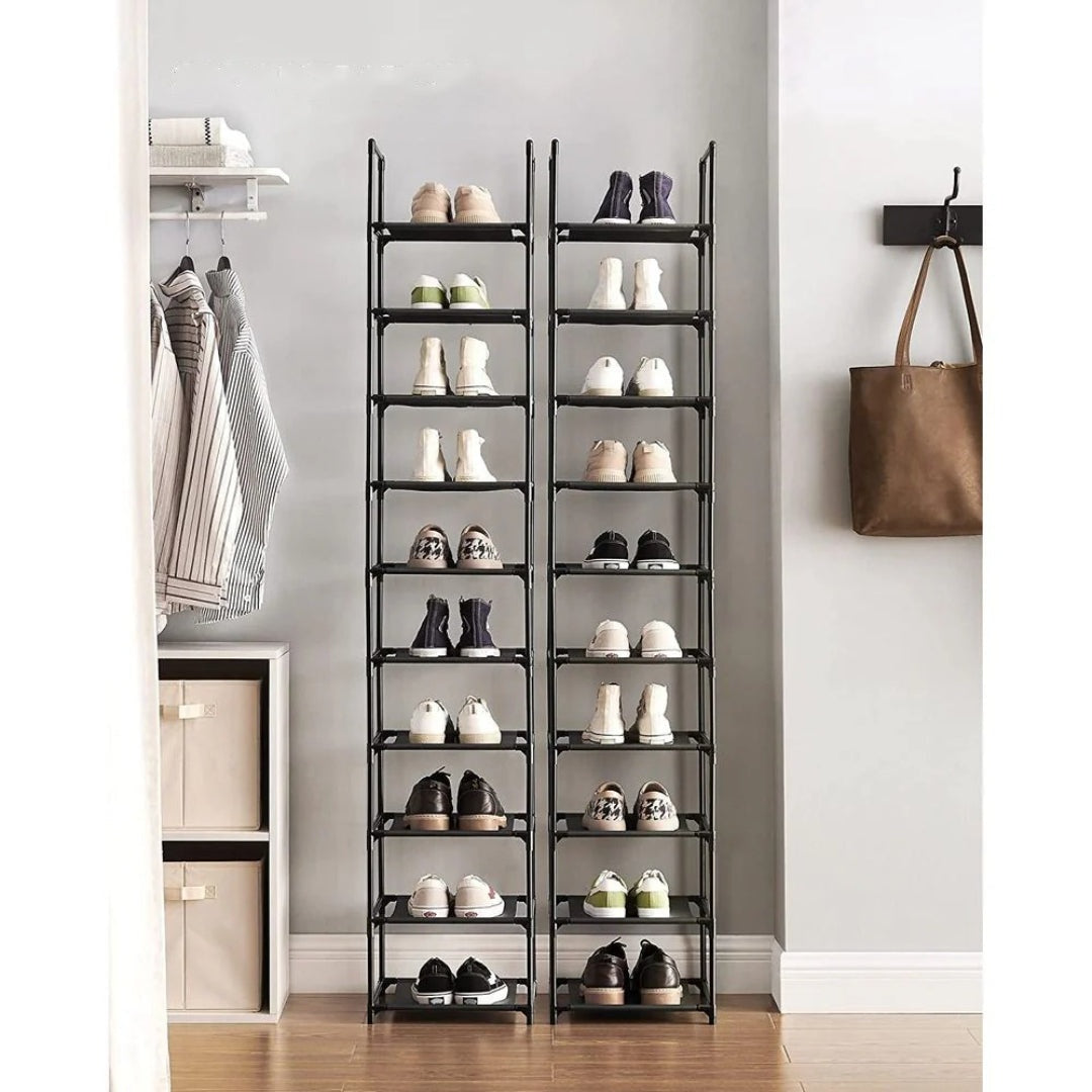 10 Tier Shoe Rack With Metal Frame – product view 14 | Ridgefield Furniture