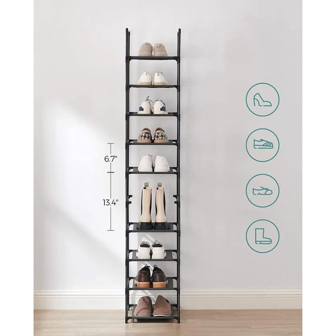 10 Tier Shoe Rack With Metal Frame – product view 18 | Ridgefield Furniture