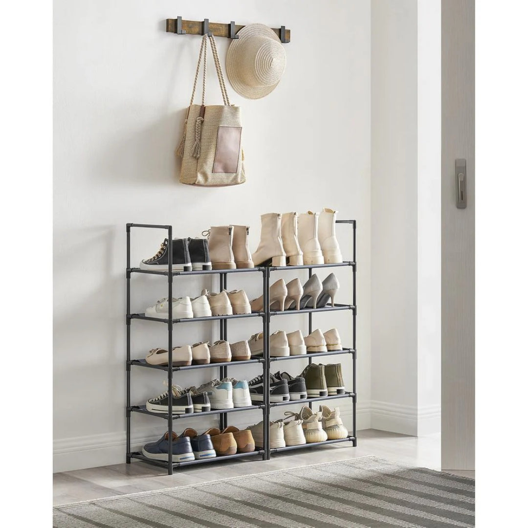 10 Tier Shoe Rack With Metal Frame – product view 21 | Ridgefield Furniture