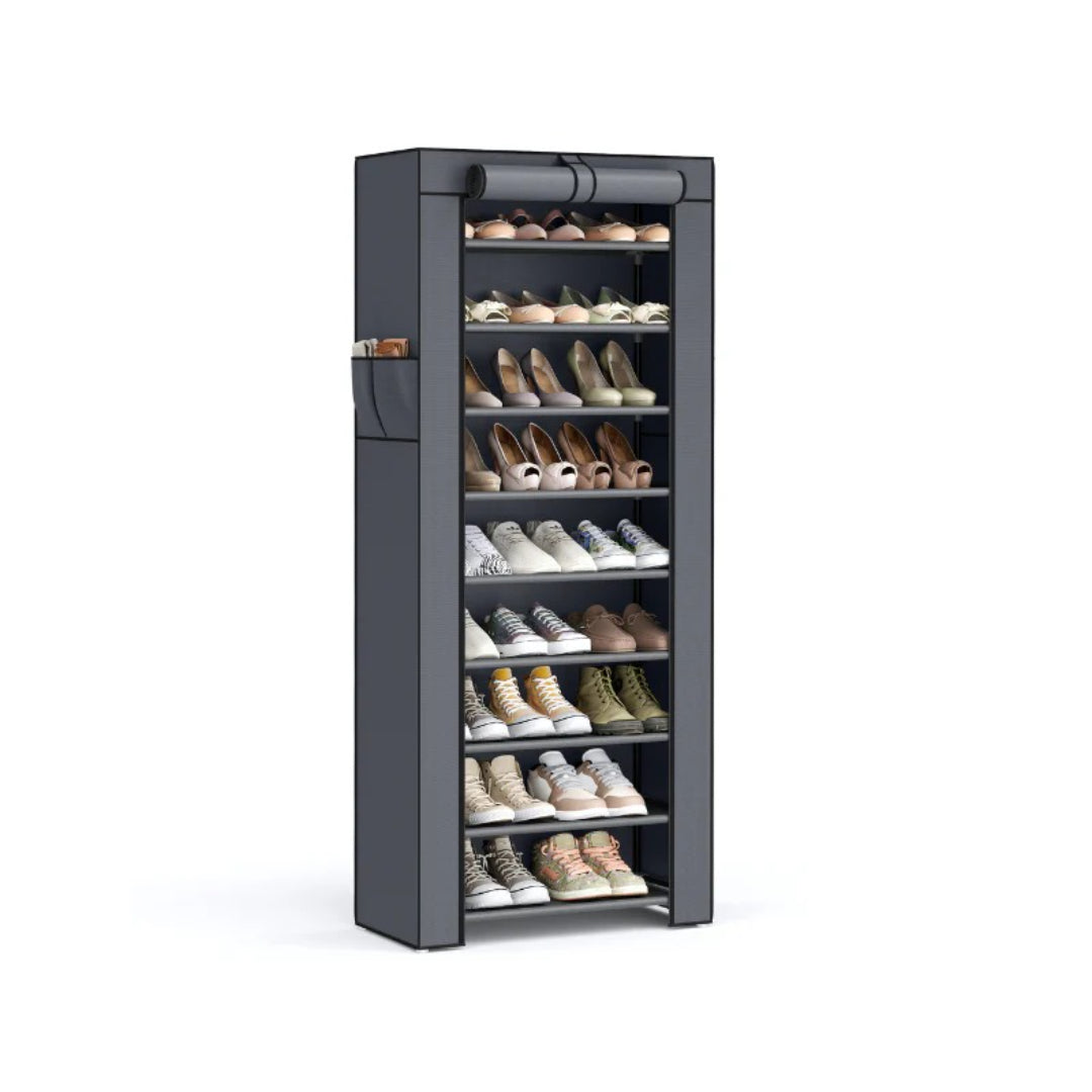 9 Tier Shoe Rack With Cover – product view 2 | Ridgefield Furniture