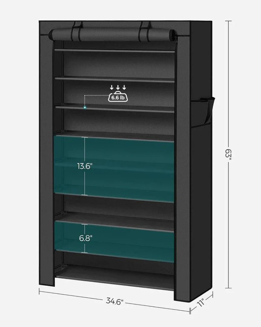 9 Tier Shoe Rack With Cover – product view 6 | Ridgefield Furniture