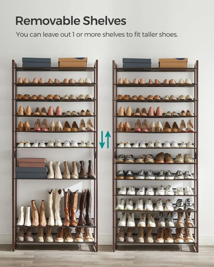 12 Tier Shoe Rack With Metal Shelves – product view 10 | Ridgefield Furniture