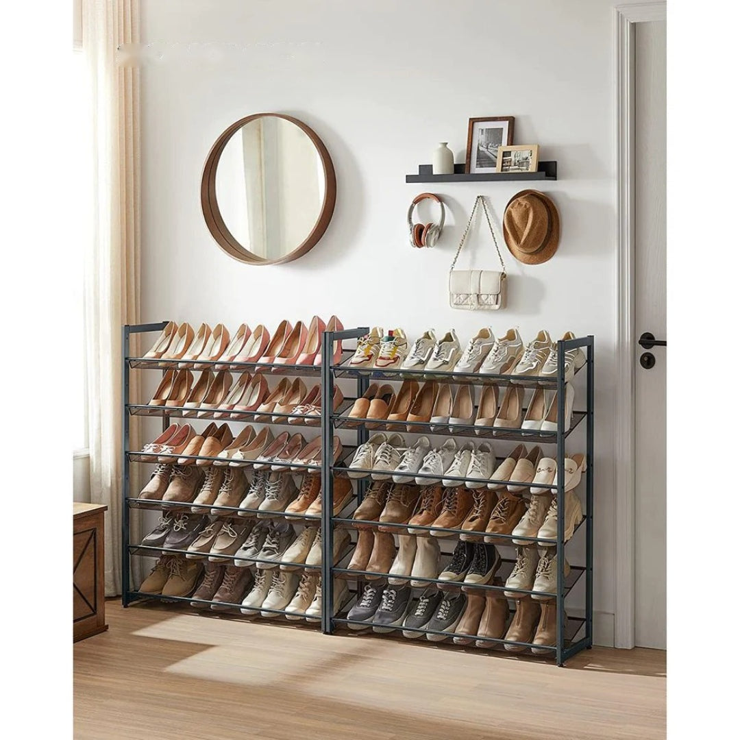 12 Tier Shoe Rack With Metal Shelves – product view 14 | Ridgefield Furniture