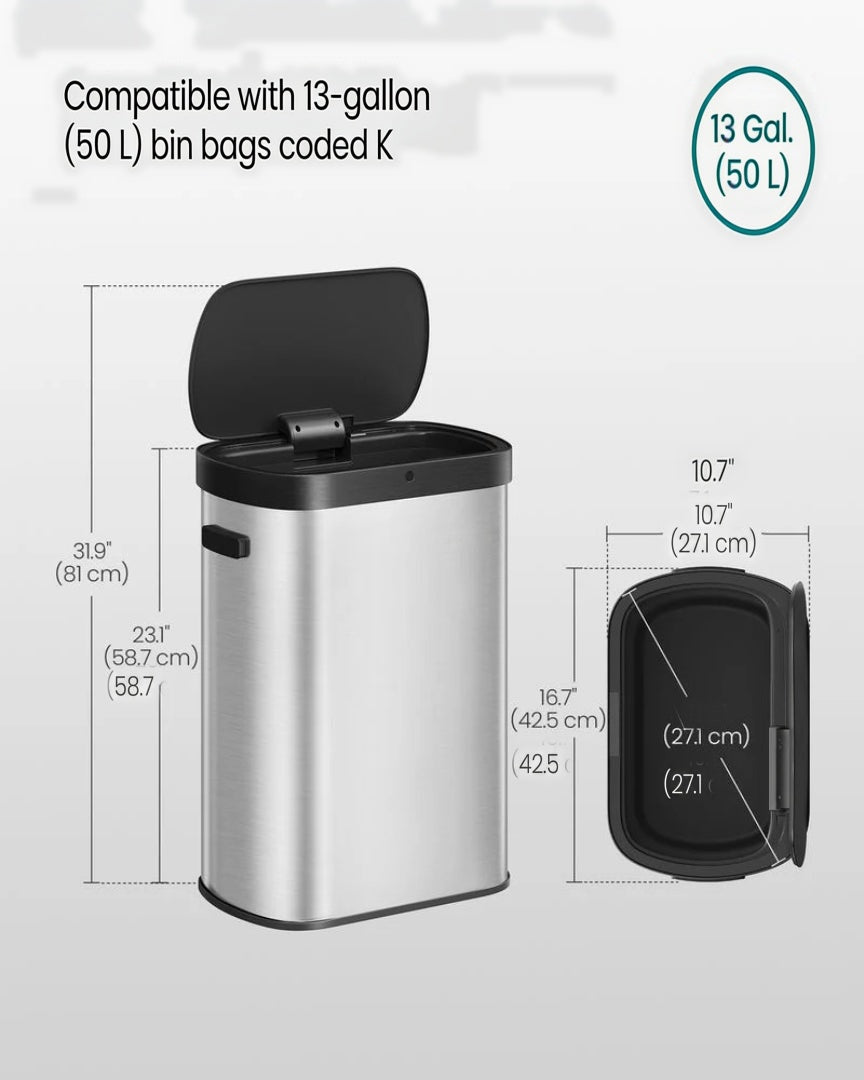 13-Gallon Motion Sensor Trash Can with Soft-Close Lid – product view 12 | Ridgefield Furniture