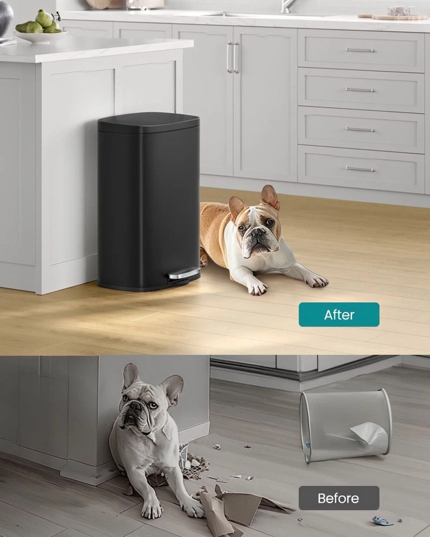13-Gallon Stainless Steel Step Trash Can with Soft-Close Lid – product view 9 | Ridgefield Furniture