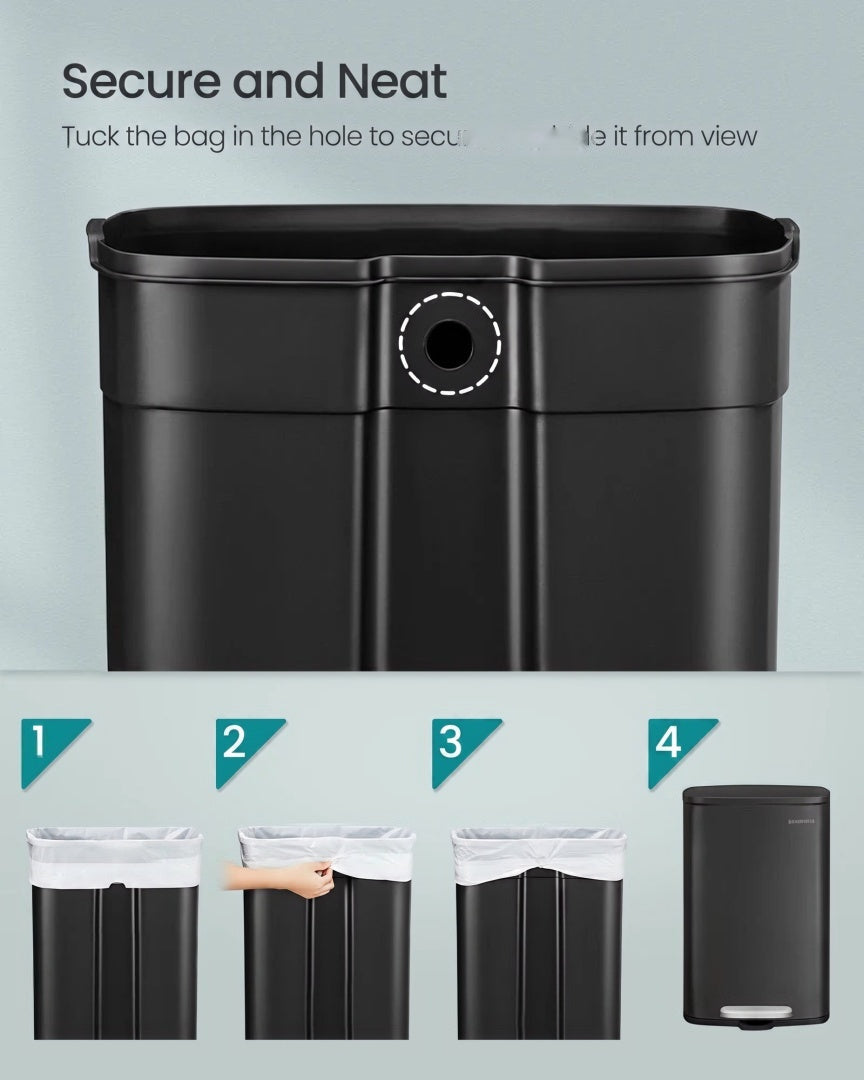 13-Gallon Stainless Steel Step Trash Can with Soft-Close Lid – product view 12 | Ridgefield Furniture