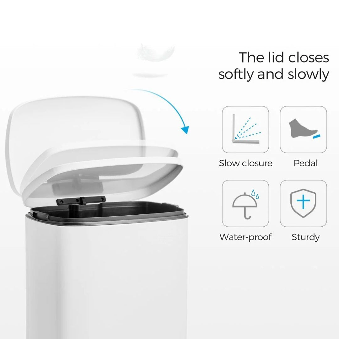 13-Gallon Stainless Steel Step Trash Can with Soft-Close Lid – product view 17 | Ridgefield Furniture