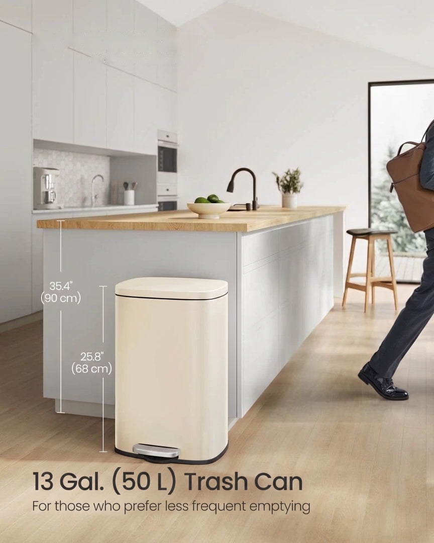 13-Gallon Stainless Steel Step Trash Can with Soft-Close Lid – product view 31 | Ridgefield Furniture