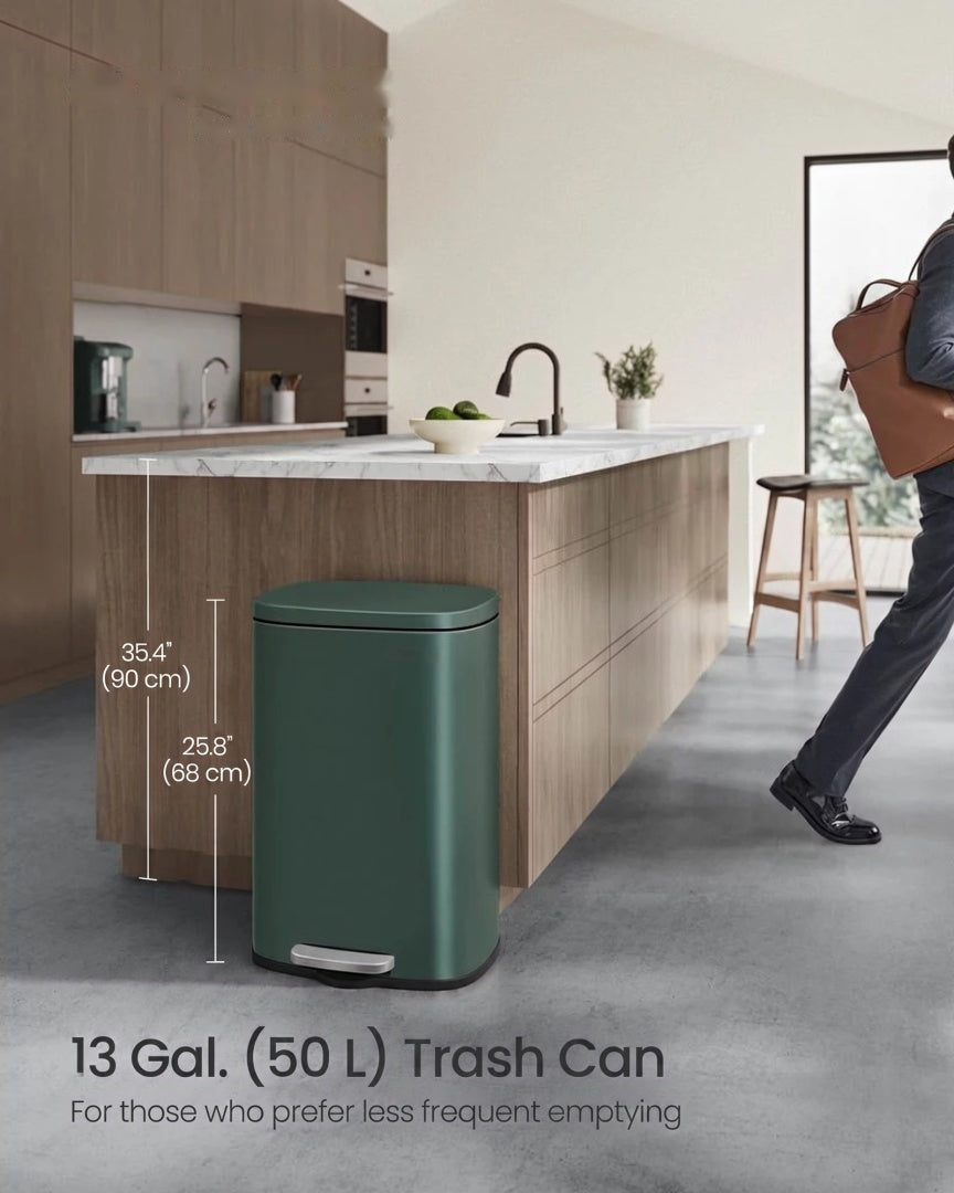 13-Gallon Stainless Steel Step Trash Can with Soft-Close Lid – product view 36 | Ridgefield Furniture