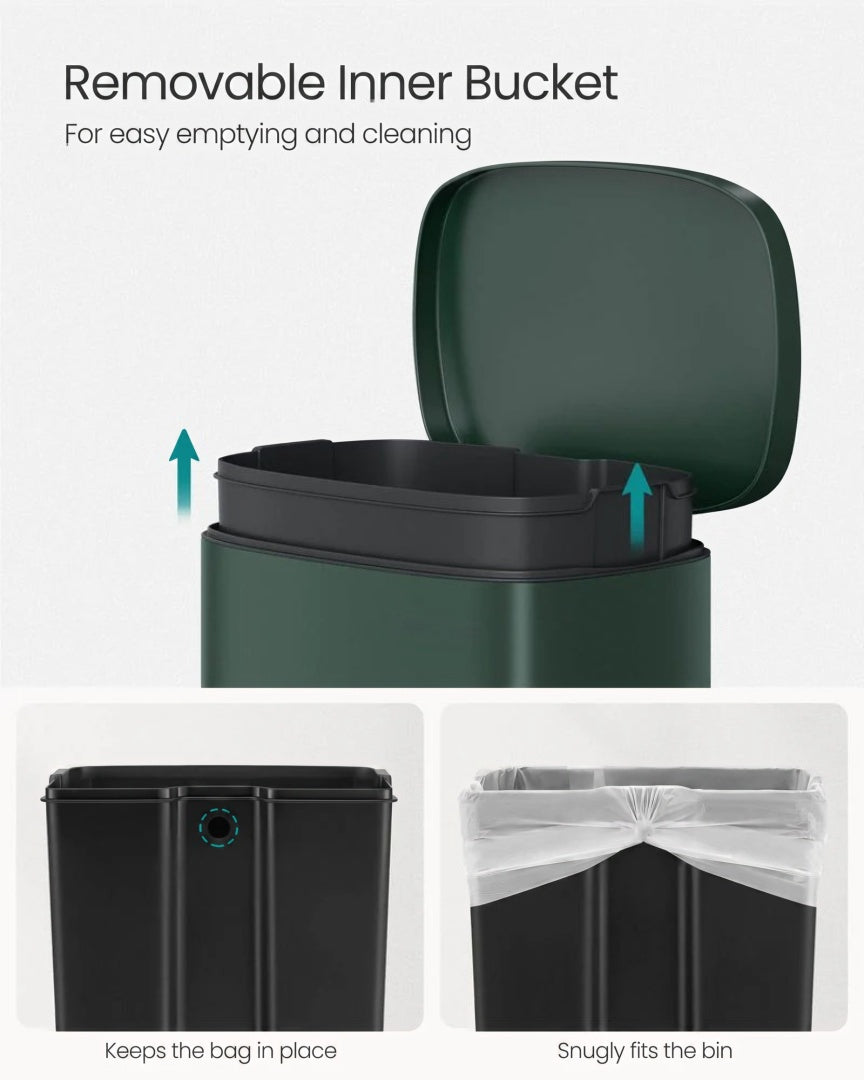 13-Gallon Stainless Steel Step Trash Can with Soft-Close Lid – product view 39 | Ridgefield Furniture