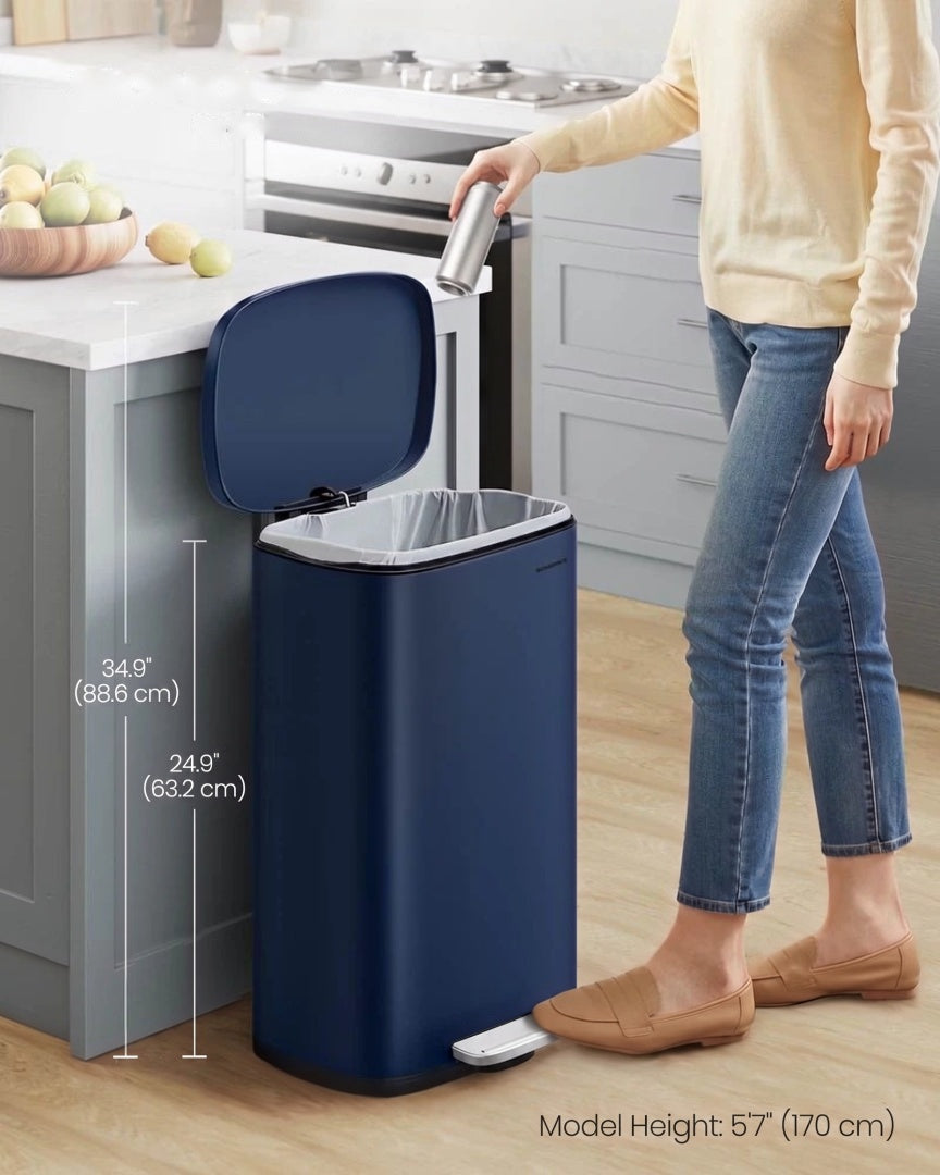 13-Gallon Stainless Steel Step Trash Can with Soft-Close Lid – product view 41 | Ridgefield Furniture
