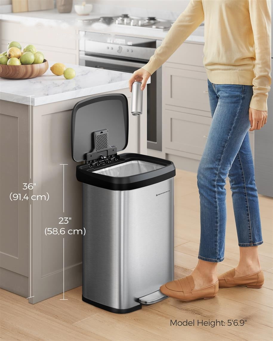 13-Gallon Stainless Steel Trash Can - product photo 02