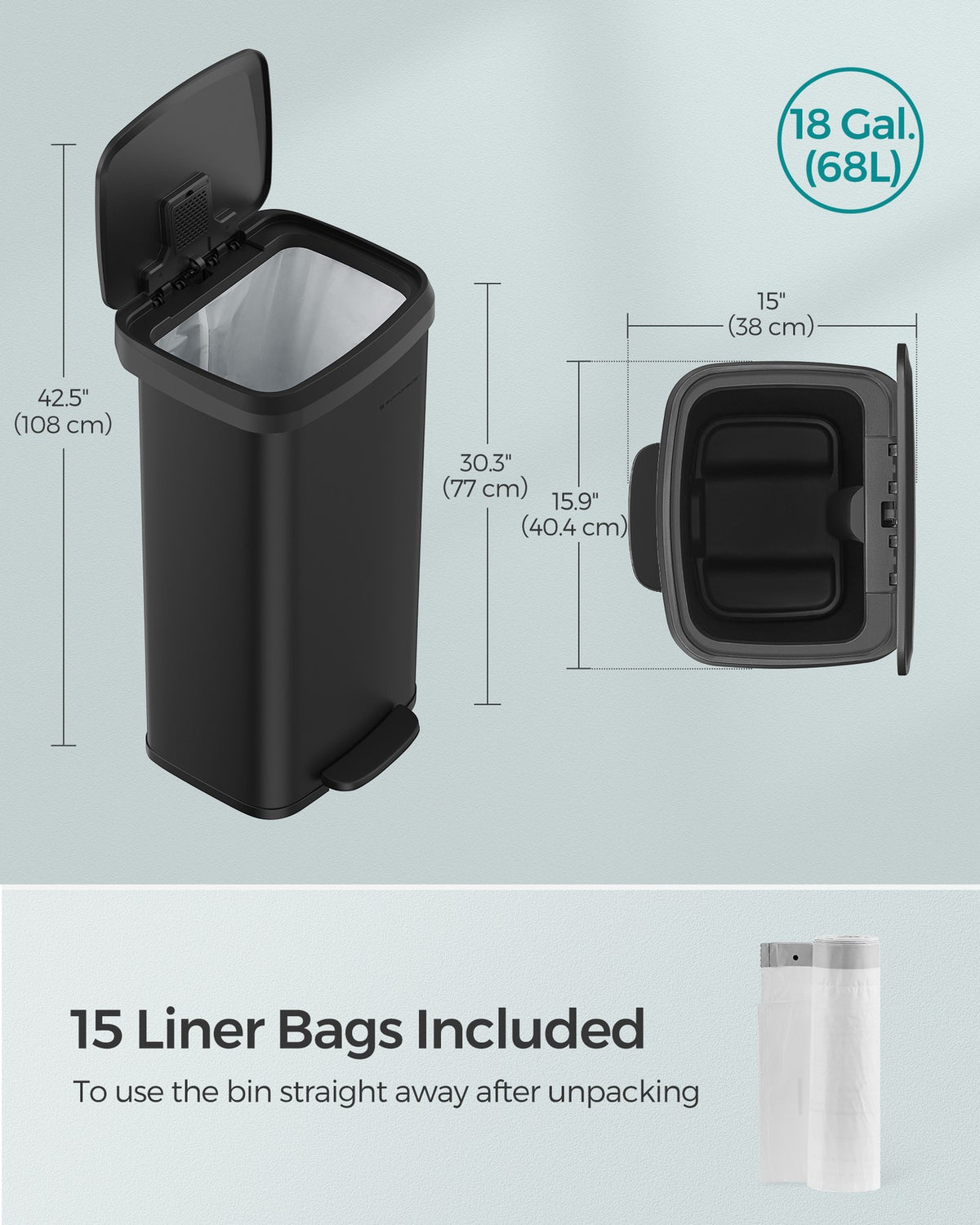 13-Gallon Stainless Steel Trash Can - product photo 39
