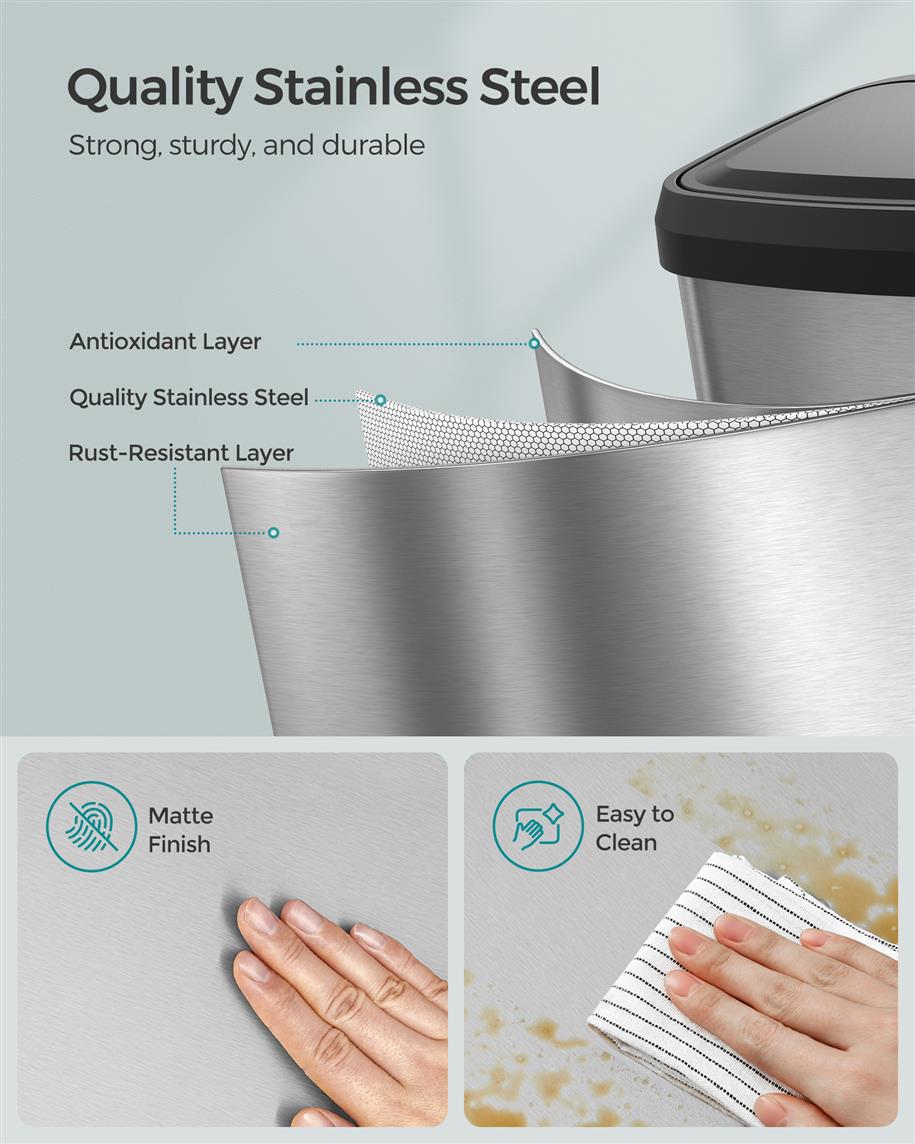 13-Gallon Stainless Steel Trash Can - product photo 61