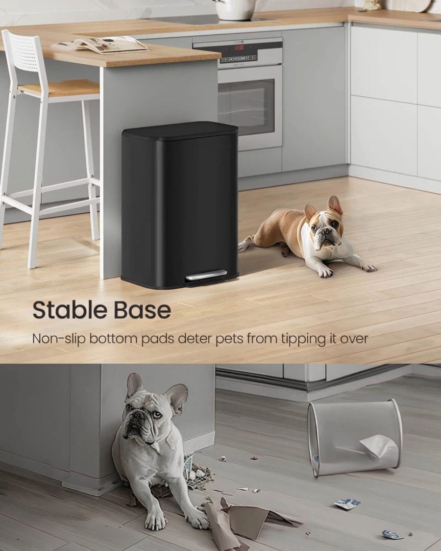 13-Gallon Stainless Steel Trash Can with Lid and Inner Bucket – product view 6 | Ridgefield Furniture