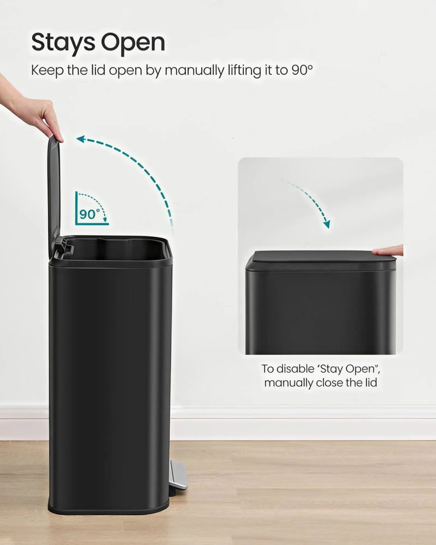 13-Gallon Stainless Steel Trash Can with Lid and Inner Bucket – product view 7 | Ridgefield Furniture
