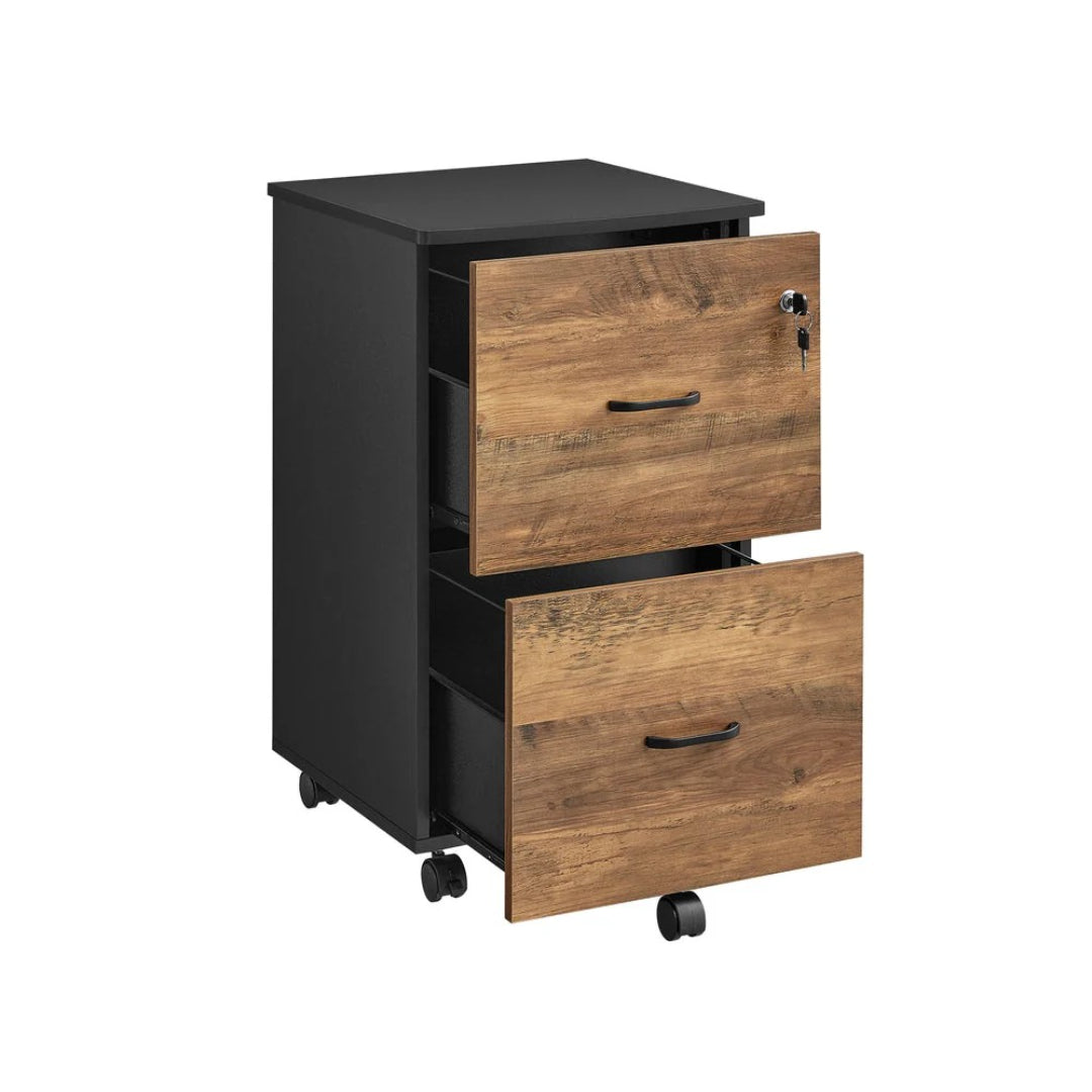 2 Drawer Rolling File Cabinet With Lock & Wheels – product view 1 | Ridgefield Furniture