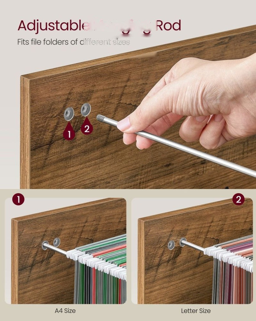 2 Drawer Rolling File Cabinet With Lock & Wheels – product view 4 | Ridgefield Furniture