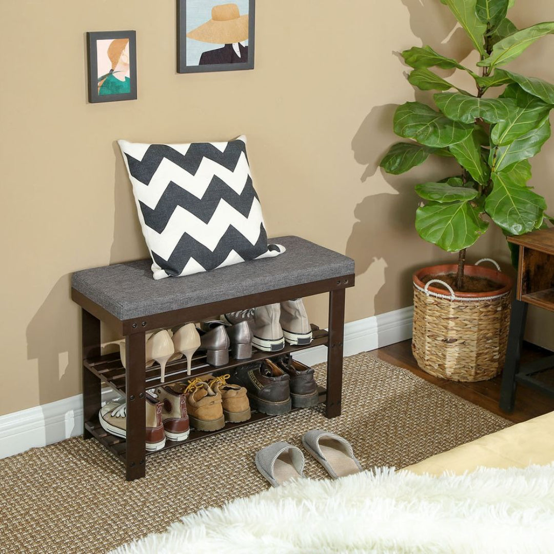 Shoe Organizer Bench With Cushion & 2 Shelves – product view 5 | Ridgefield Furniture