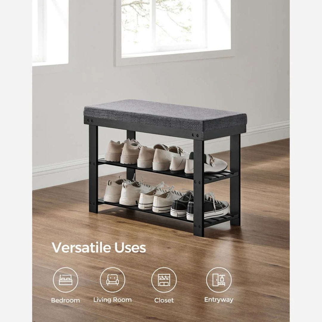 Shoe Organizer Bench With Cushion & 2 Shelves – product view 14 | Ridgefield Furniture