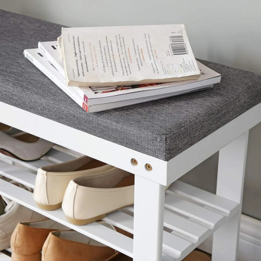 Shoe Organizer Bench With Cushion & 2 Shelves – product view 17 | Ridgefield Furniture