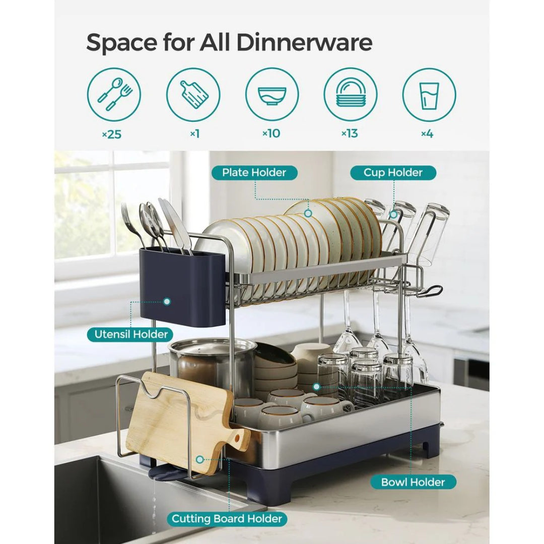 2-Tier Dish Drying Rack with Drainboard – product view 9 | Ridgefield Furniture