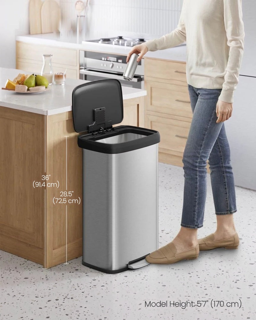 21-Gallon Stainless Steel Kitchen Trash Can with Soft-Close Lid – product view 4 | Ridgefield Furniture