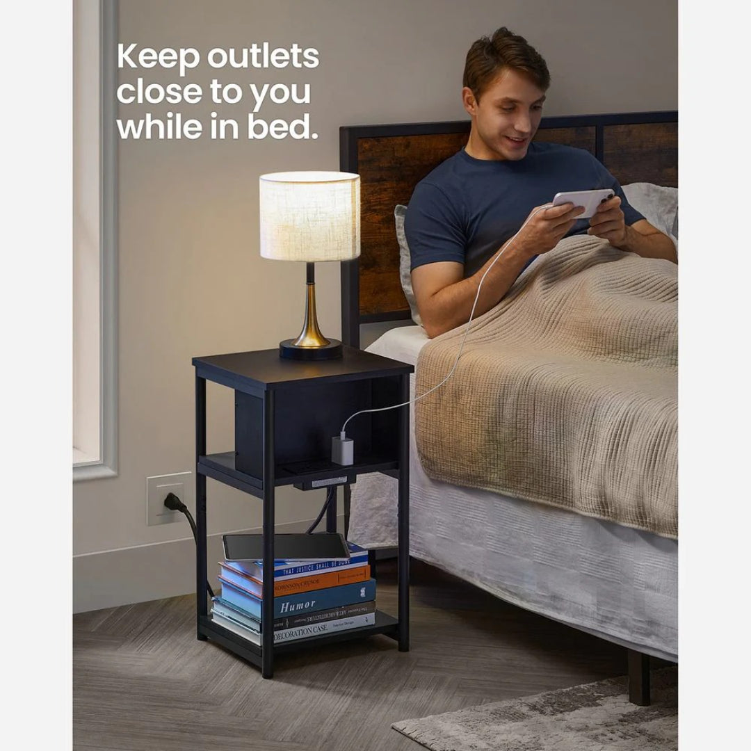 3 Tier End Table With USB Ports And Power Outlets – product view 12 | Ridgefield Furniture