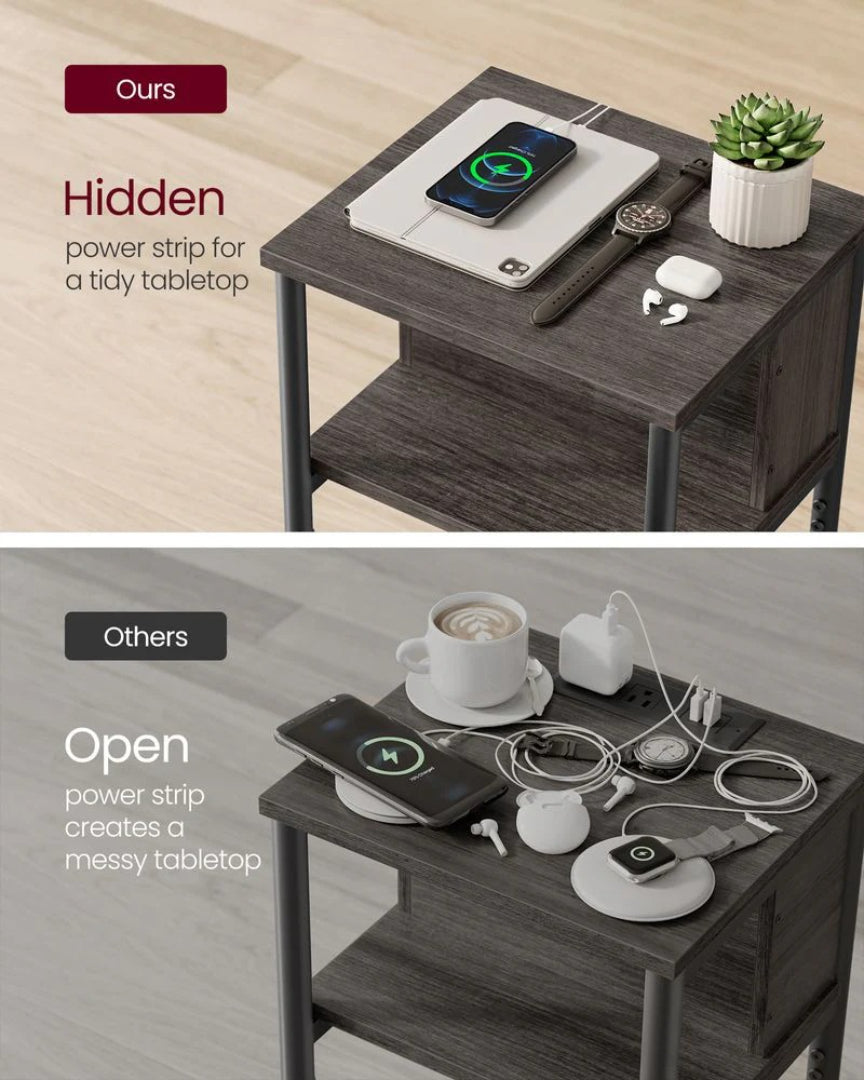 3 Tier End Table With USB Ports And Power Outlets – product view 17 | Ridgefield Furniture