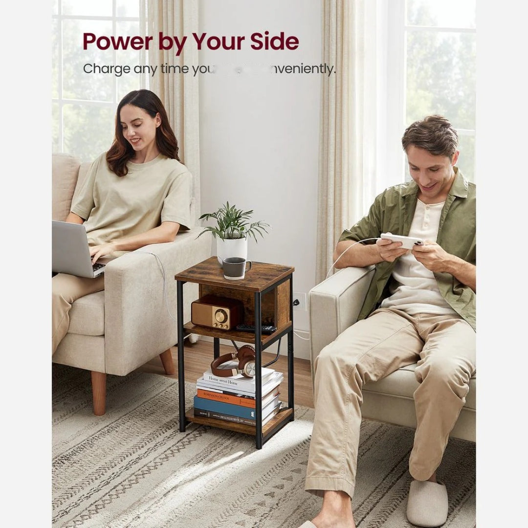 3 Tier End Table With USB Ports And Power Outlets – product view 25 | Ridgefield Furniture