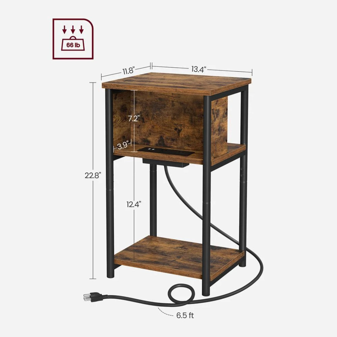 3 Tier End Table With USB Ports And Power Outlets – product view 28 | Ridgefield Furniture