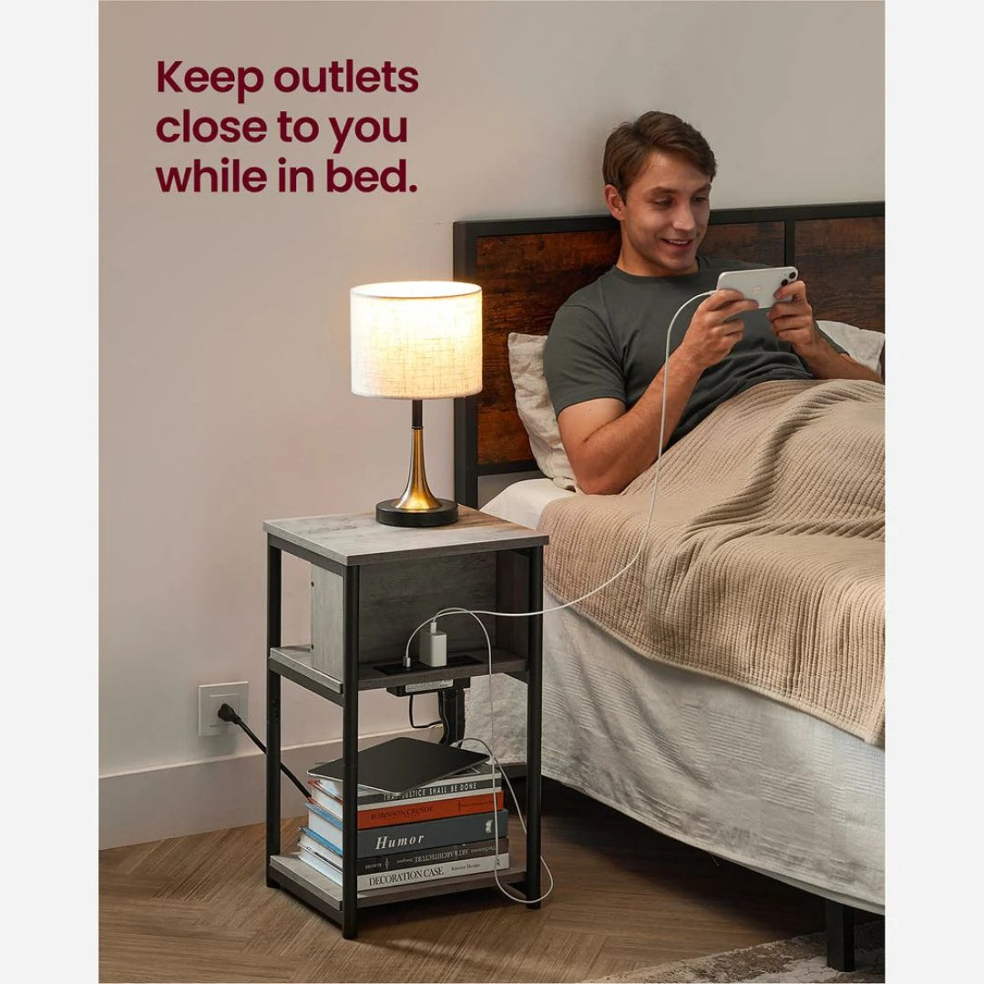 3 Tier End Table With USB Ports And Power Outlets – product view 36 | Ridgefield Furniture