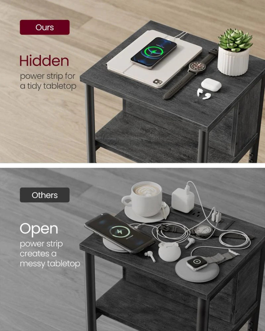 3 Tier End Table With USB Ports And Power Outlets – product view 39 | Ridgefield Furniture