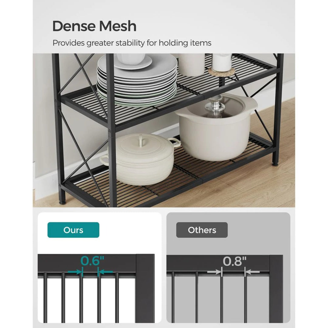 3 Tier Metal Storage Rack With Wheels And Mesh Shelves – product view 15 | Ridgefield Furniture