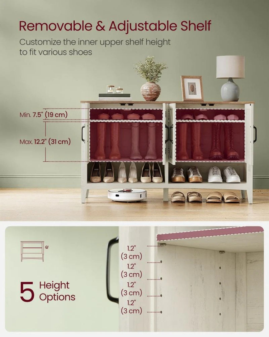 3 Tier Shoe Cabinet With Adjustable Shelf – product view 6 | Ridgefield Furniture