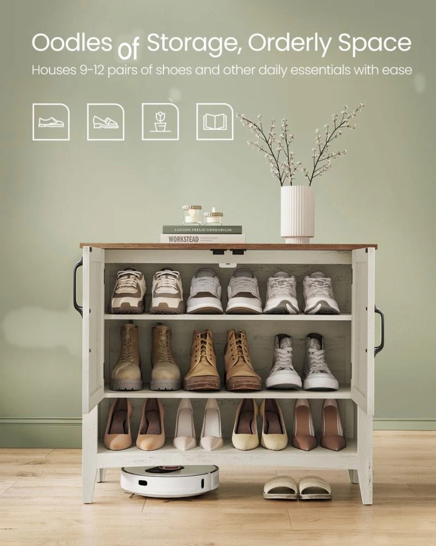 3 Tier Shoe Cabinet With Adjustable Shelf Storage Organizer – product view 4 | Ridgefield Furniture