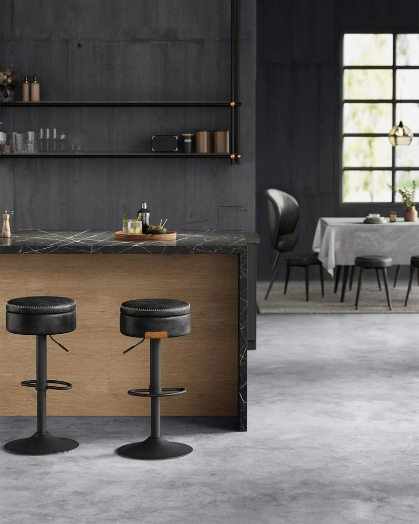 360° Swivel Bar Stool with Adjustable Height and Storage Compartment – product view 4 | Ridgefield Furniture