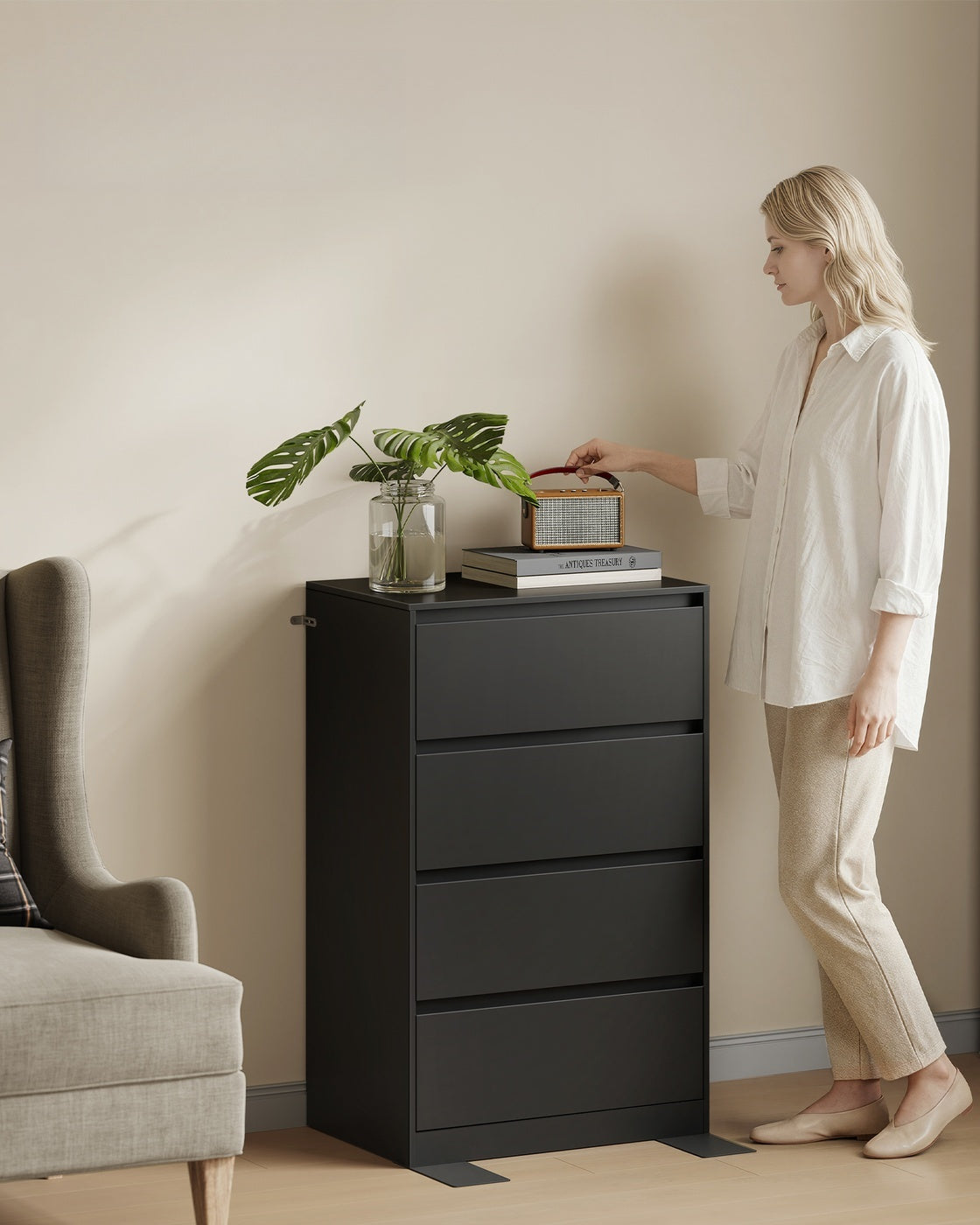 4 Drawer Dresser For Bedroom, Chest Of Drawers Storage Tower Unit - product photo 11