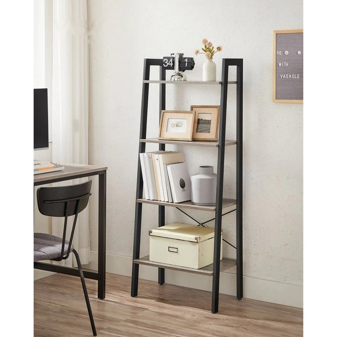 4 Tier Ladder Shelf With Steel Frame – product view 23 | Ridgefield Furniture