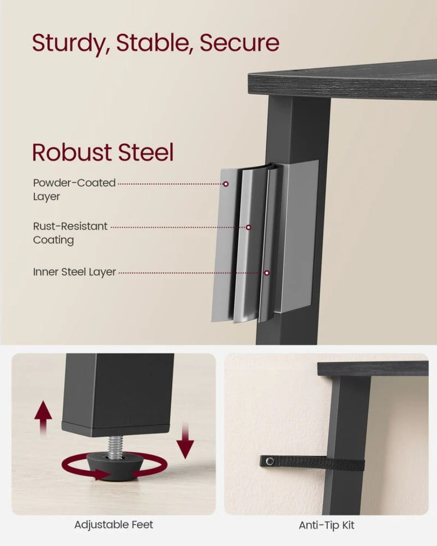 4 Tier Corner Bookshelf Industrial Storage Display Shelf – product view 19 | Ridgefield Furniture