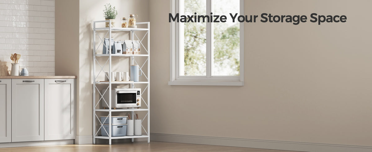 4 Tier Metal Storage Shelf With X Side Frames, 23.6 Inch Wide Rack - product photo 37