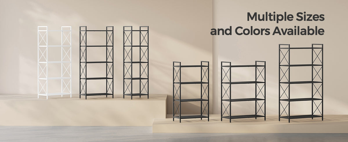 4 Tier Metal Storage Shelf With X Side Frames, 23.6 Inch Wide Rack - product photo 39