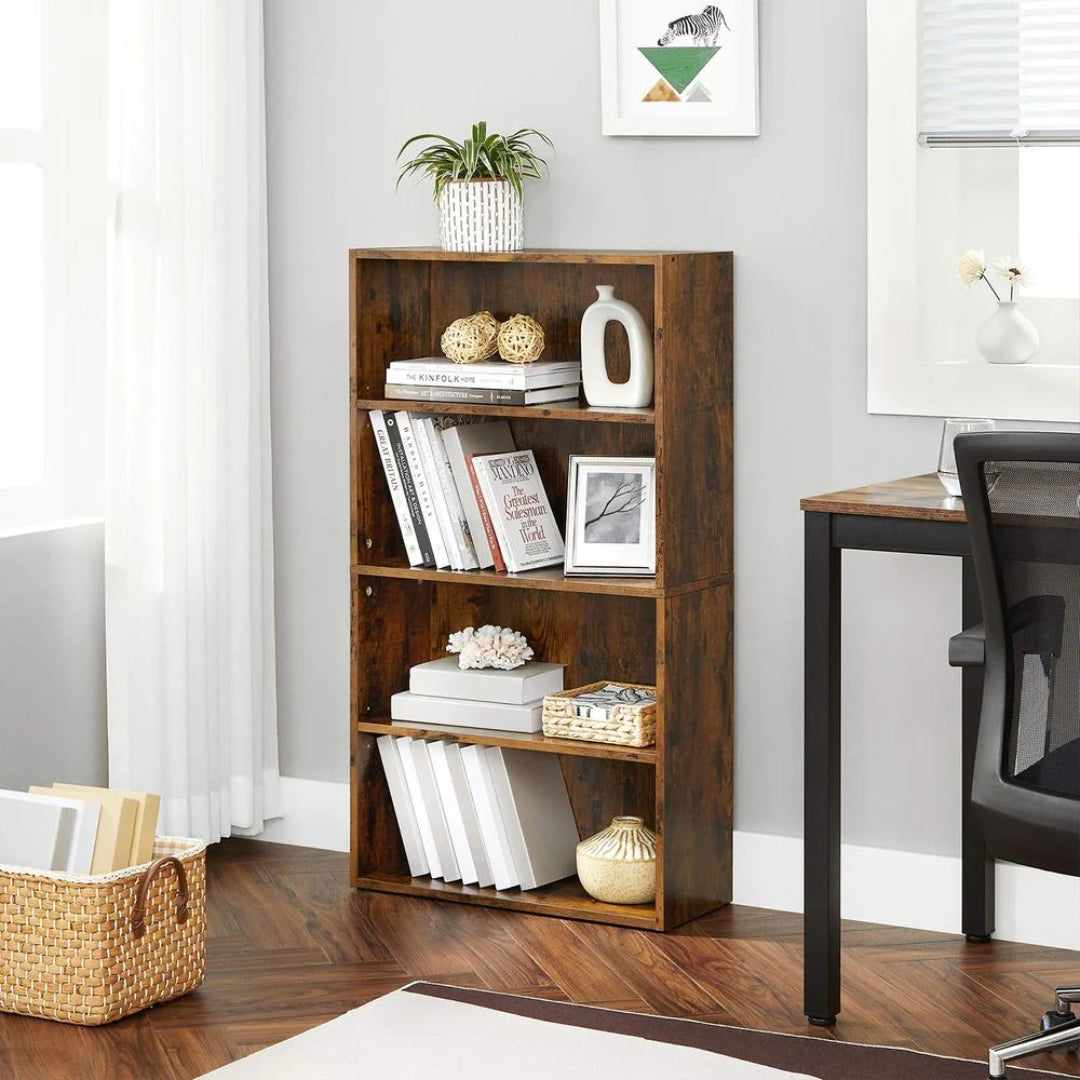 4 Tier Open Bookcase With Adjustable Storage Shelves – product view 3 | Ridgefield Furniture
