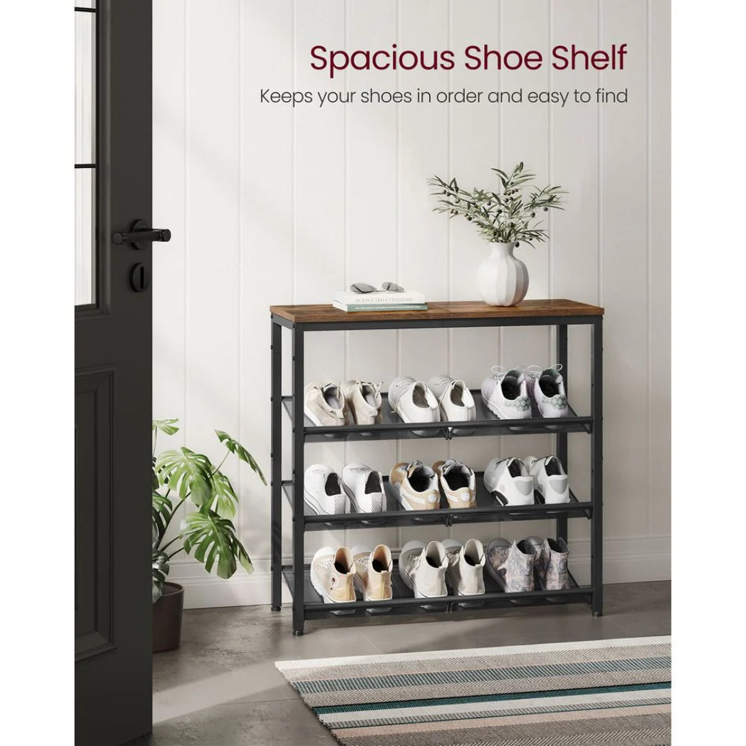4 Tier Shoe Rack With Storage Top Shelf Entryway Organizer – product view 3 | Ridgefield Furniture